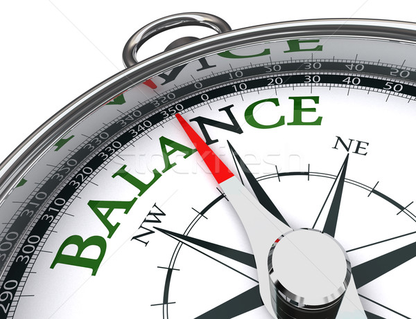 Stockfoto: Evenwicht · kompas · afbeelding · noorden · groene · woord