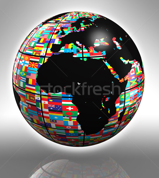 Tierra mundo África Europa banderas negocios Foto stock © donskarpo