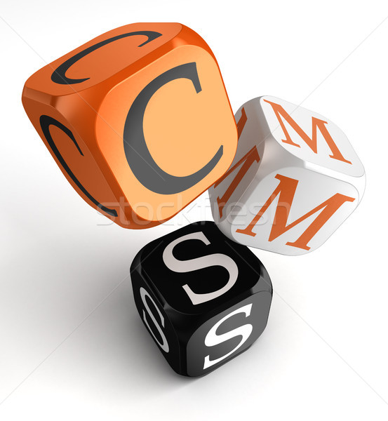 Cms 橙 黑色 骰子 塊 內容 商業照片 © donskarpo