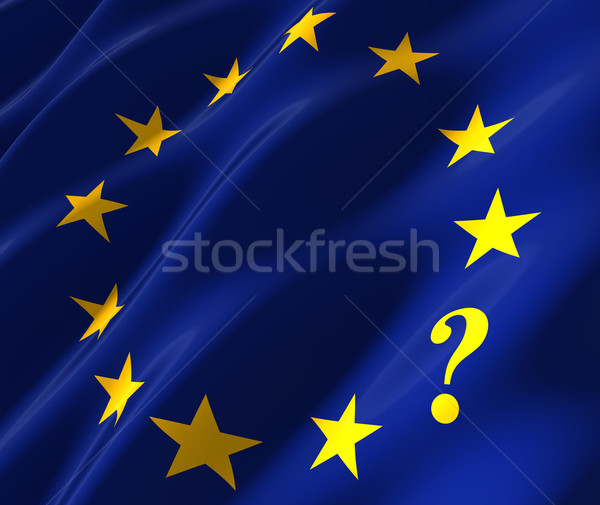 eu flag with questionmark Stock photo © donskarpo