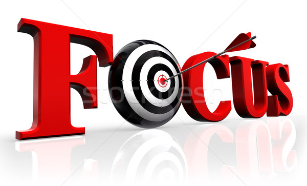 focus red word and conceptual target Stock photo © donskarpo