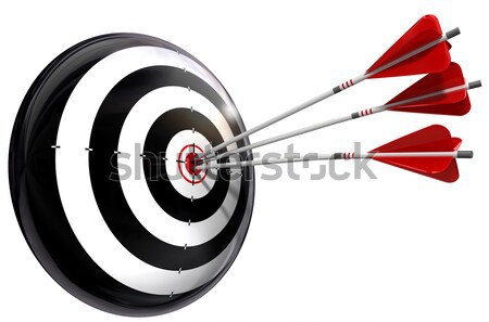 Stockfoto: Jobs · target · drie · pijlen · geïsoleerd · witte