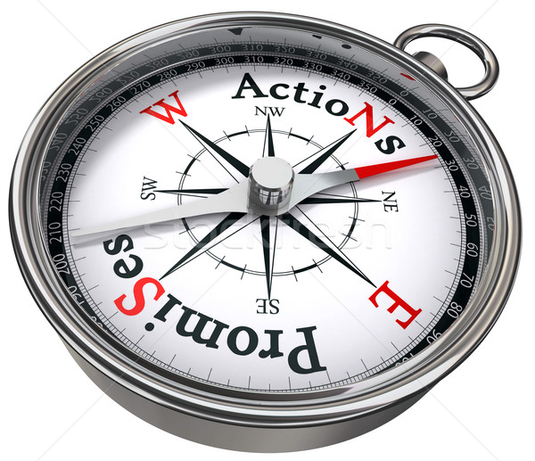 action vs promises concept compass Stock photo © donskarpo