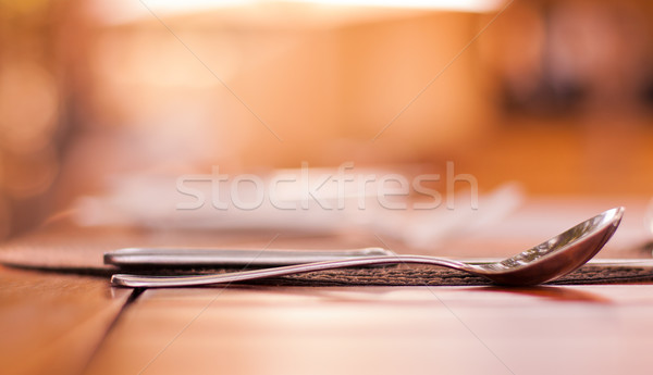 Elegant restaurant setting of fine dining cutlery Stock photo © Donvanstaden