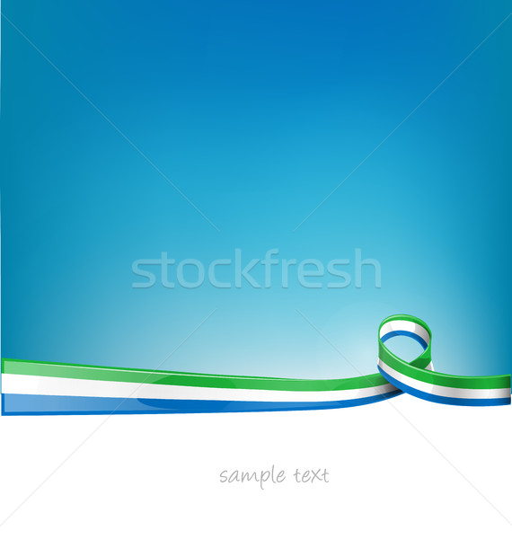 sierra leone ribbon flag on blue sky background Stock photo © doomko