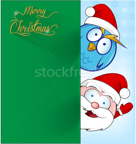 Foto stock: Engraçado · papai · noel · coruja · natal · cara · homem