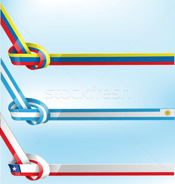 chilean,uruguayan and colombian flag  Stock photo © doomko