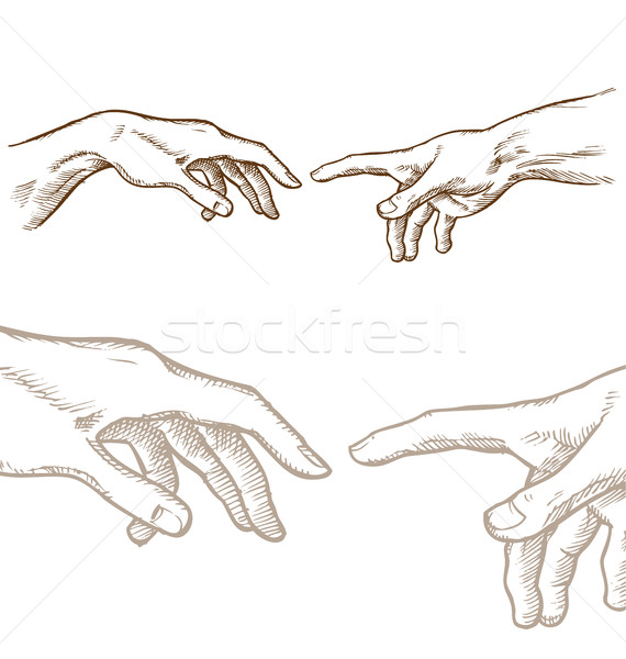 Creation of Adam hand draw Stock photo © doomko