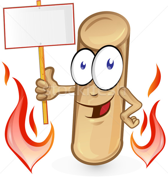 pellet cartoon with signboard  isolated on white background Stock photo © doomko