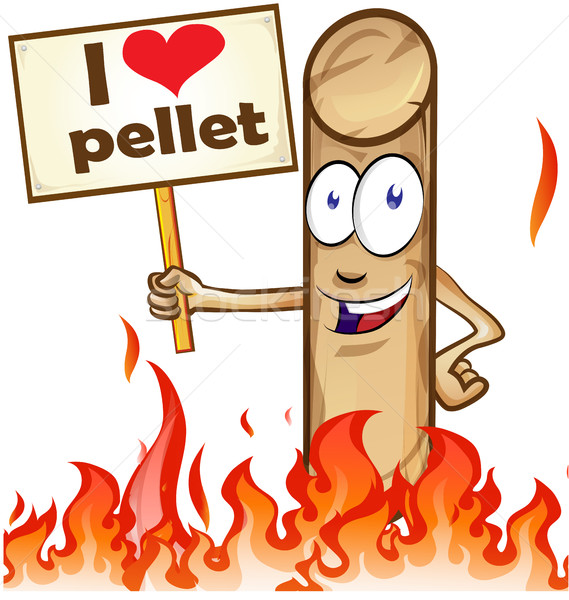pellet cartoon with signboard   on white background Stock photo © doomko
