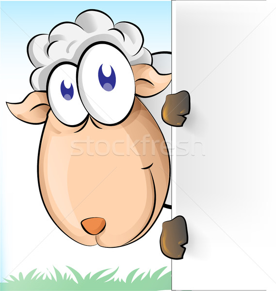 [[stock_photo]]: Moutons · cartoon · Pâques · fleur · herbe · nature