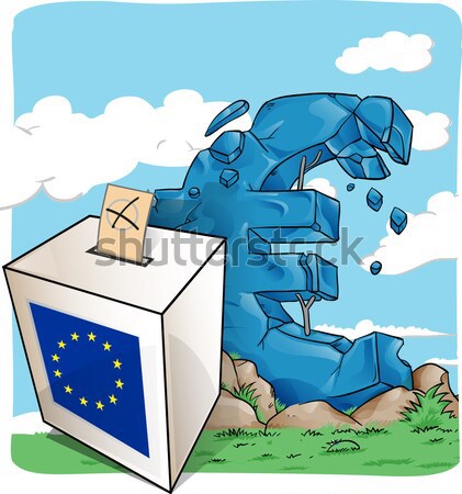 Stockfoto: Euro · symbool · crash · europese · crisis · business