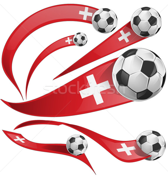 swiss flag set with soccer ball Stock photo © doomko