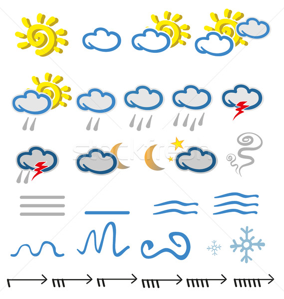 Imagine de stoc: Meteorologie · icoane · alb · soare · proiect