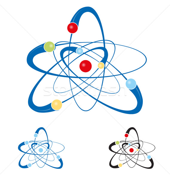 Atom szimbólum szett izolált fehér terv Stock fotó © doomko