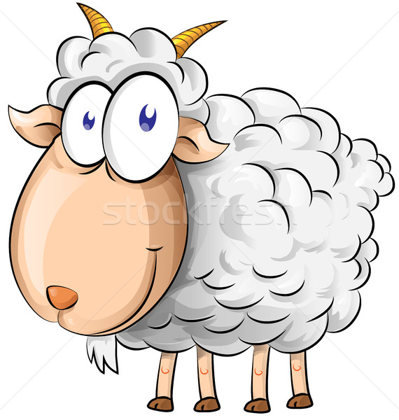 Stock photo: Goat cartoon isolated on white background