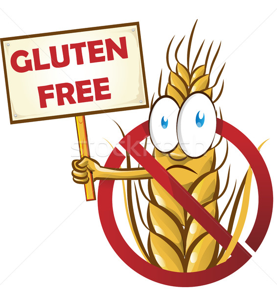 wheat cartoon with signboard isolated on white  background Stock photo © doomko