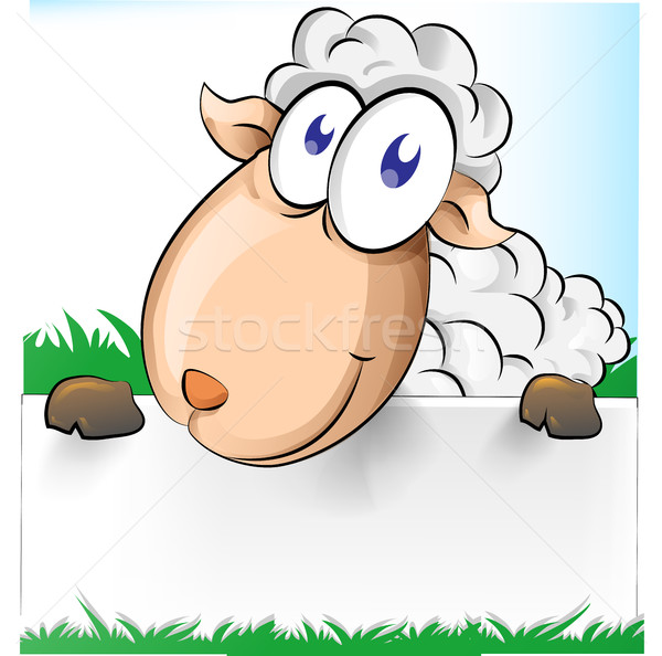 cute shep cartoon with  white banner Stock photo © doomko