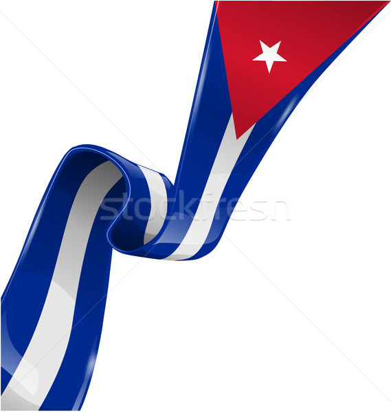 cuba ribbon flag on white background [Convertito] Stock photo © doomko