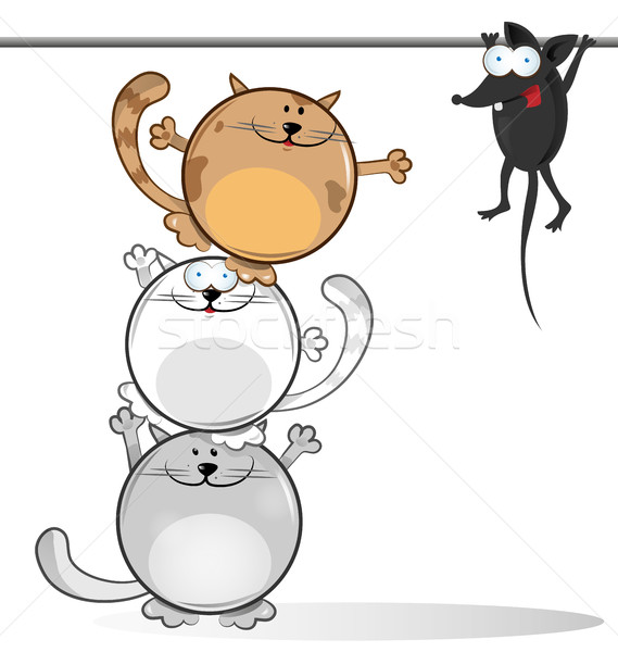 Amusement dessinées chat souris cartoon chaton [[stock_photo]] © doomko