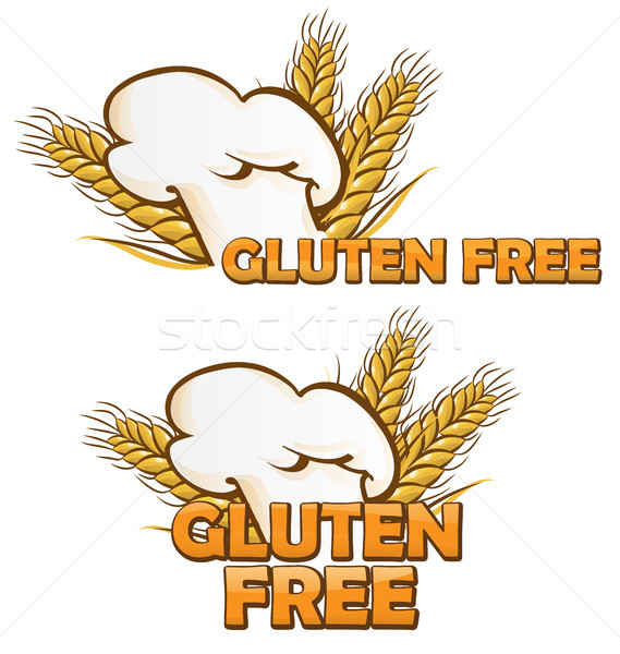 Glutenvrij symbool ingesteld geïsoleerd witte ontwerp Stockfoto © doomko