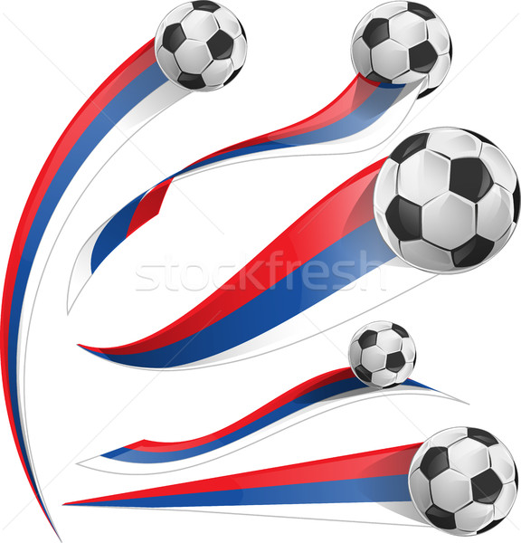 russian flag set with soccer ball Stock photo © doomko