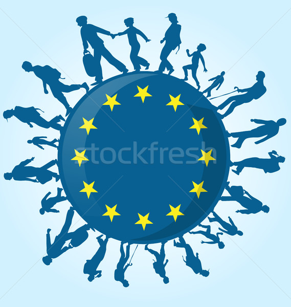 Bevándorlás emberek európai szimbólum család világ Stock fotó © doomko