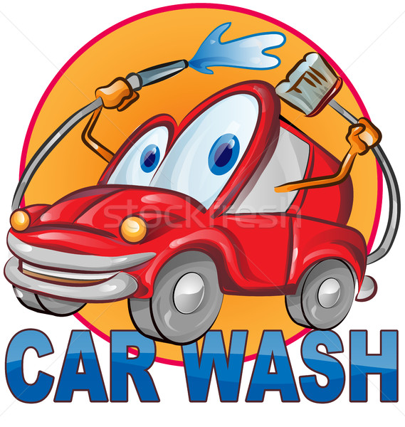 Car wash simbolo cartoon isolato bianco auto Foto d'archivio © doomko