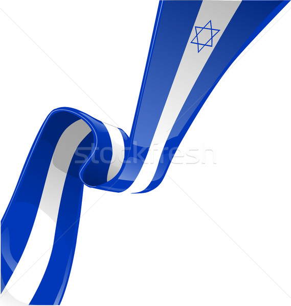 israel ribbon flag isolate on white Stock photo © doomko