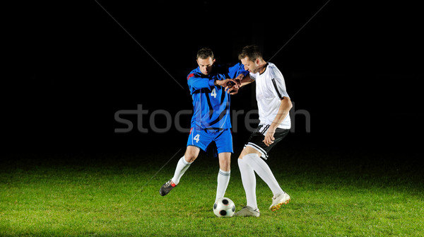 Futbol oyuncular eylem top rekabet çalıştırmak Stok fotoğraf © dotshock