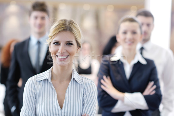 Mulher de negócios em pé pessoal conferência moderno brilhante Foto stock © dotshock
