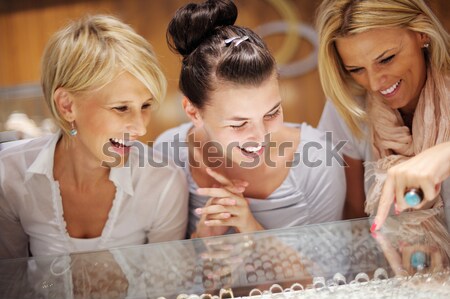 girls shopping in jewelry store Stock photo © dotshock