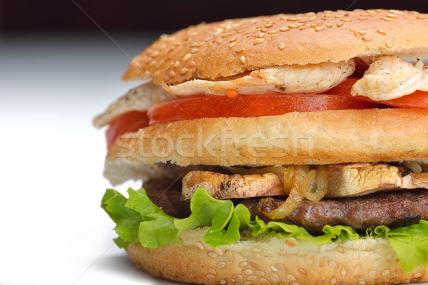 Hamburger ancora vita fast food menu patatine fritte soft drink Foto d'archivio © dotshock