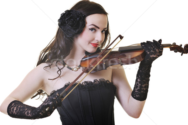 beautiful young lady play violin Stock photo © dotshock