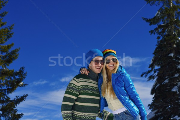 young couple on winter vacation Stock photo © dotshock