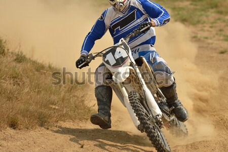 Motorcross fiets race snelheid macht extreme Stockfoto © dotshock