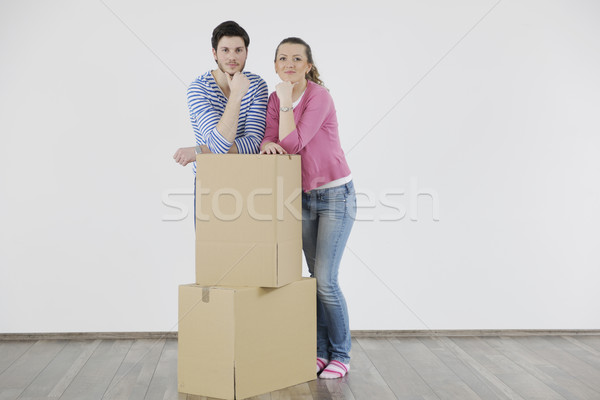 Young couple moving in new home Stock photo © dotshock