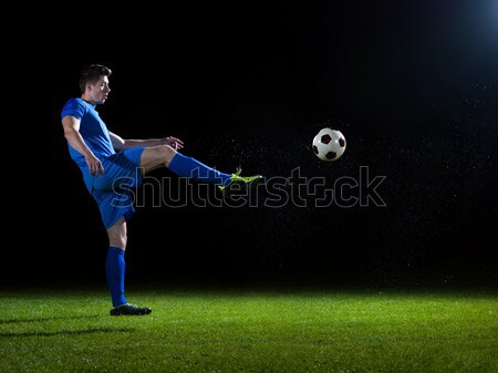 Portero futbolista personas fútbol estadio campo de hierba Foto stock © dotshock