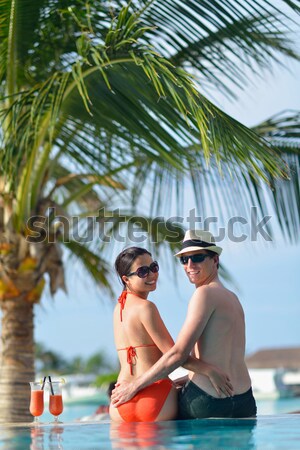 beautiful gril on beach have fun Stock photo © dotshock