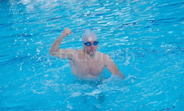 úszó atléta egészség fitnessz életstílus fiatal Stock fotó © dotshock