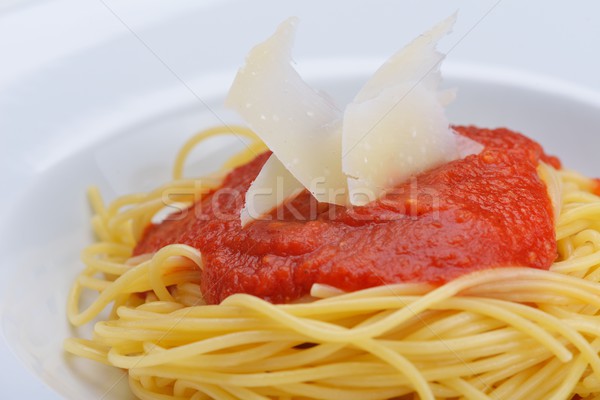 Włoski spaghetti sos bolognese pomidory mięsa ser Zdjęcia stock © dotshock