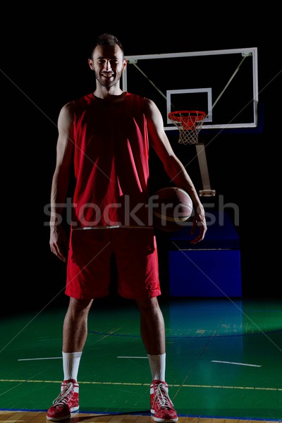 Portret basketbalveld bal zwarte Stockfoto © dotshock