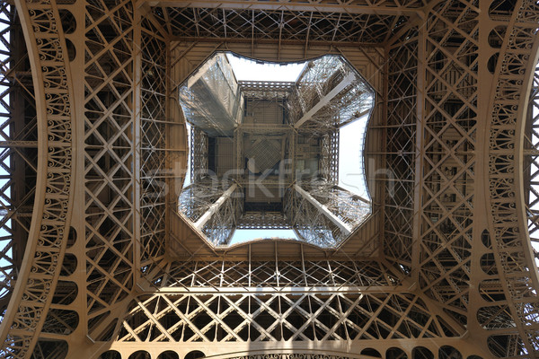 Eiffel Tower París día dramático cielo azul turísticos Foto stock © dotshock