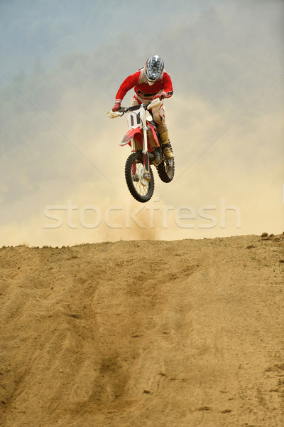 Motocross Fahrrad Rennen Geschwindigkeit Macht extreme Stock foto © dotshock