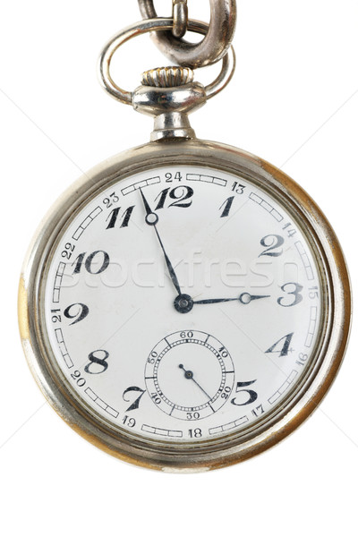 Taschenuhr alten Retro isoliert weiß Uhr Stock foto © dotshock