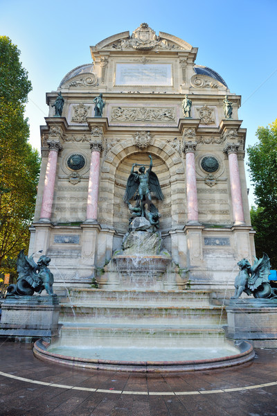Saint Michel fountain in Paris Stock photo © dotshock