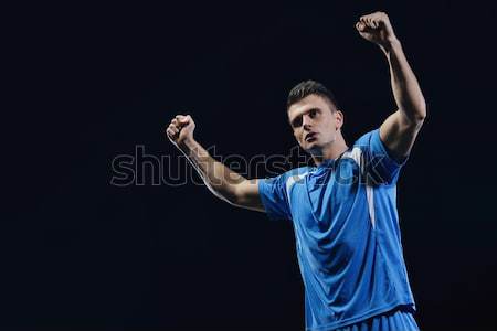 Foto stock: Futbolista · patear · pelota · fútbol · estadio · campo