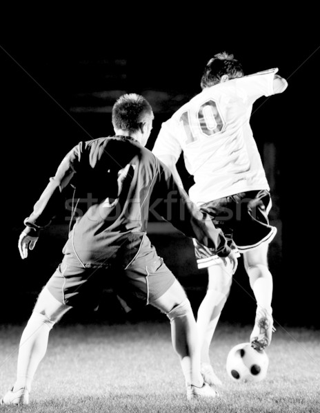 Futbol oyuncular eylem top rekabet çalıştırmak Stok fotoğraf © dotshock