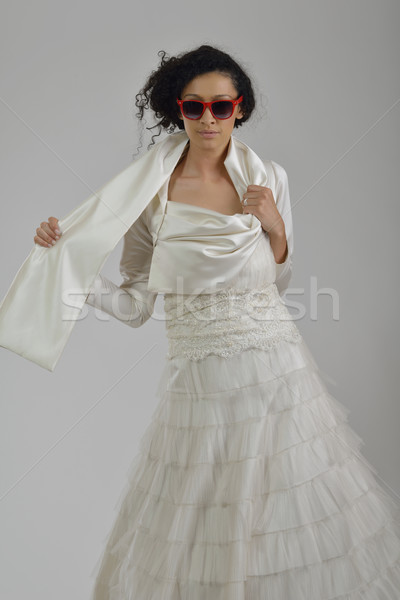 Portrait of a beautiful woman dressed as a bride Stock photo © dotshock
