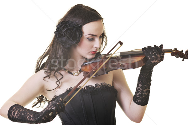 Stock photo: beautiful young lady play violin